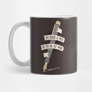 Dark Academia: Writing Quote by Voltaire Mug